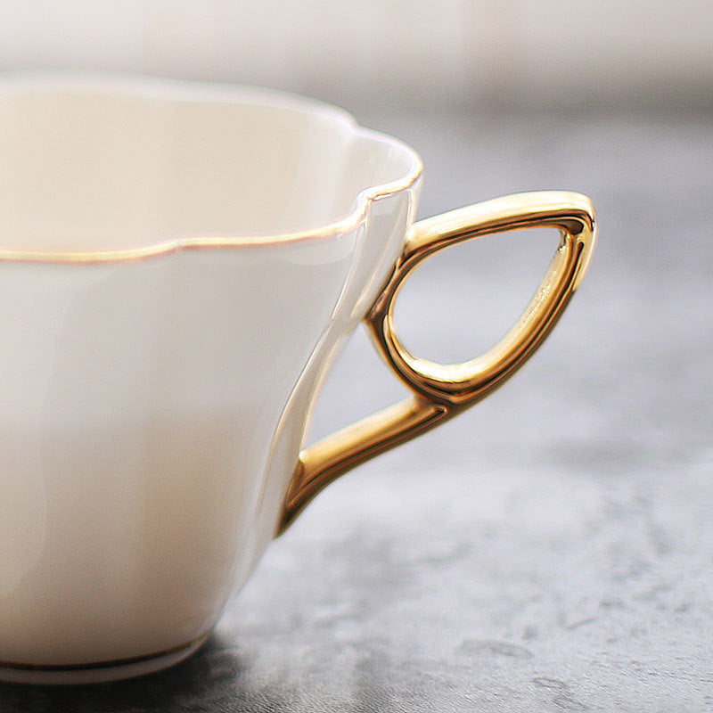 High-end Gold Ceramic Black Tea Cup | Coffee Cup And Saucer Set