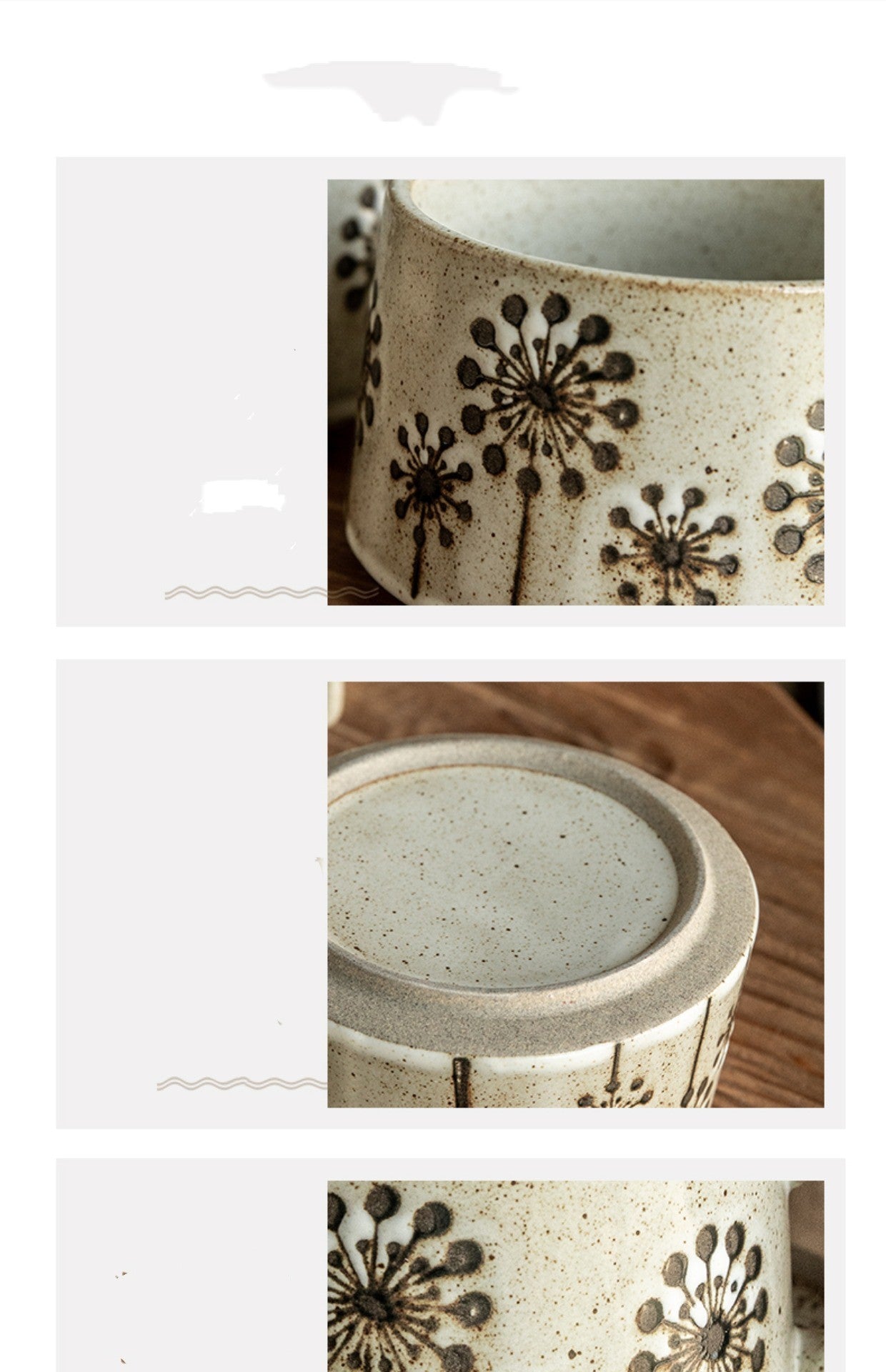Japanese Coarse Pottery Coffee Cup Set