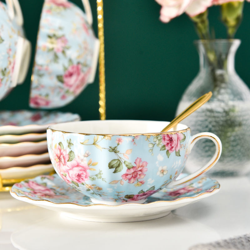 Vintage Floral Coffee Ceramic Tea Cup Set