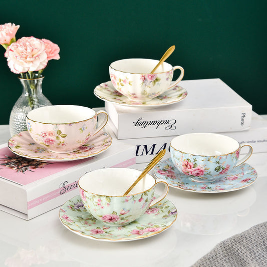 Vintage Floral Coffee Ceramic Tea Cup Set