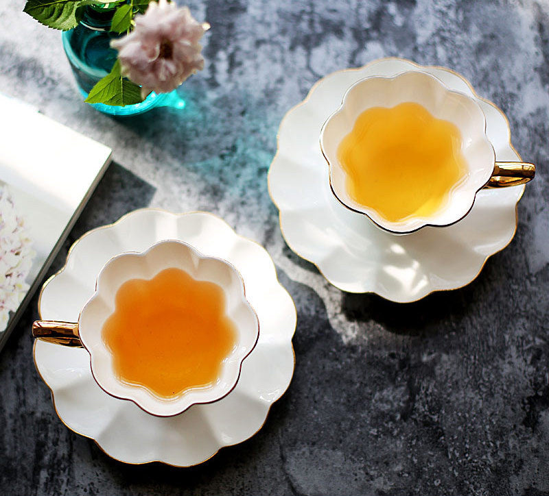 High-end Gold Ceramic Black Tea Cup | Coffee Cup And Saucer Set