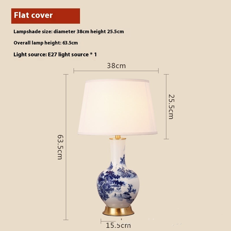 Pine Blue And White Porcelain Table Lamp