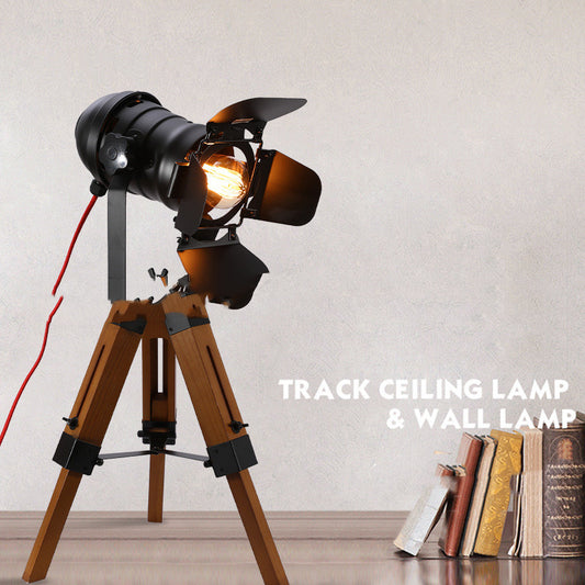 Creative Retro Solid Wood Fill Light Table Lamp