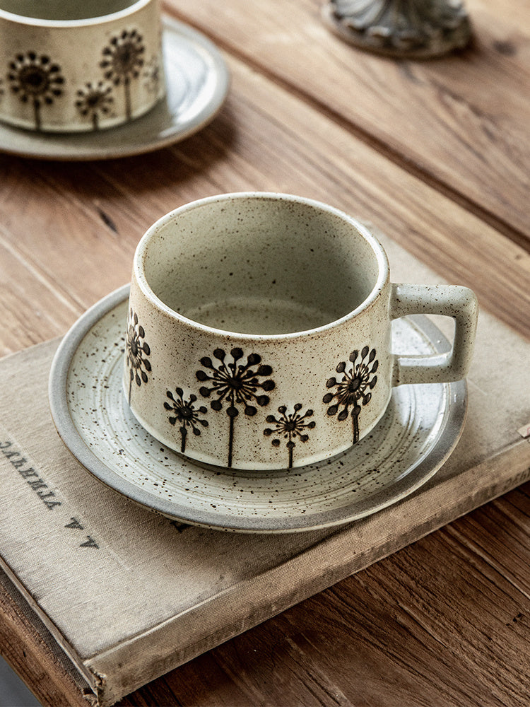Japanese Coarse Pottery Coffee Cup Set