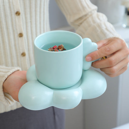 Cloud Ceramic Coffee Cups And Saucers