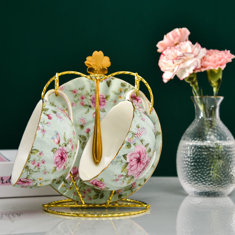 Vintage Floral Coffee Ceramic Tea Cup Set