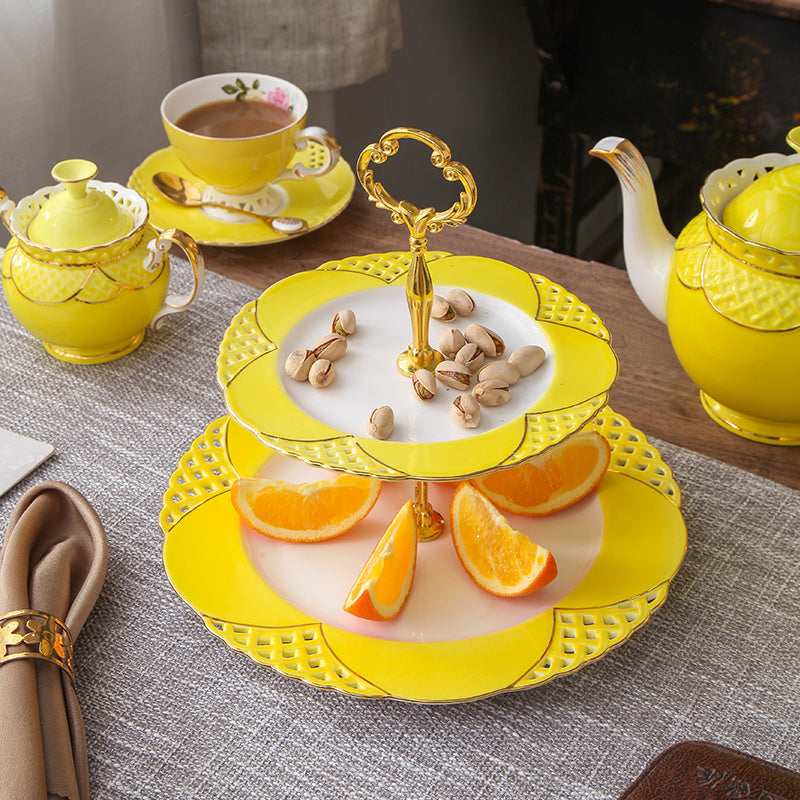 Ceramic  Luxury Bone China Flower Desert Stand