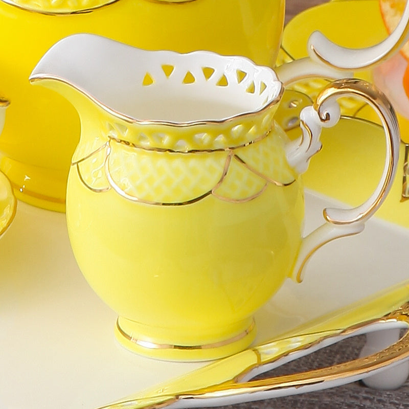 Ceramic  Luxury Bone China Flower Milk Pot