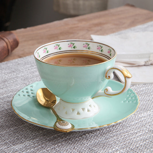 Ceramic  Luxury Bone China Flower Tea Cup