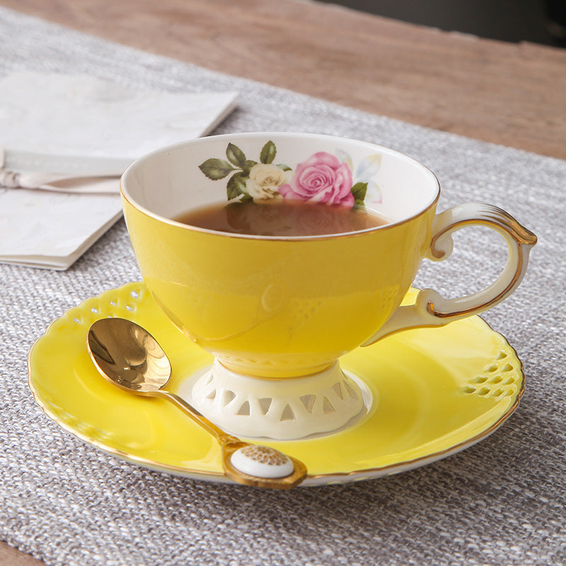 Ceramic  Luxury Bone China Flower Tea Cup