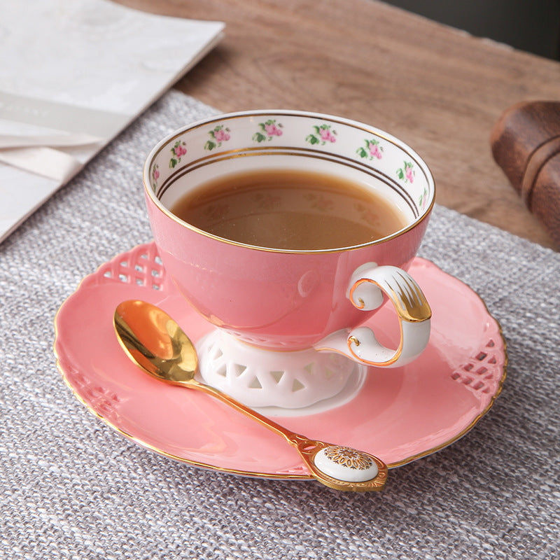 Ceramic  Luxury Bone China Flower Tea Cup