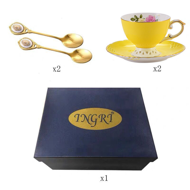Ceramic  Luxury Bone China Flower Tea Cup