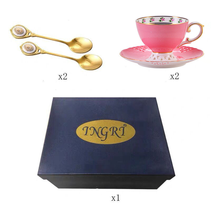 Ceramic  Luxury Bone China Flower Tea Cup