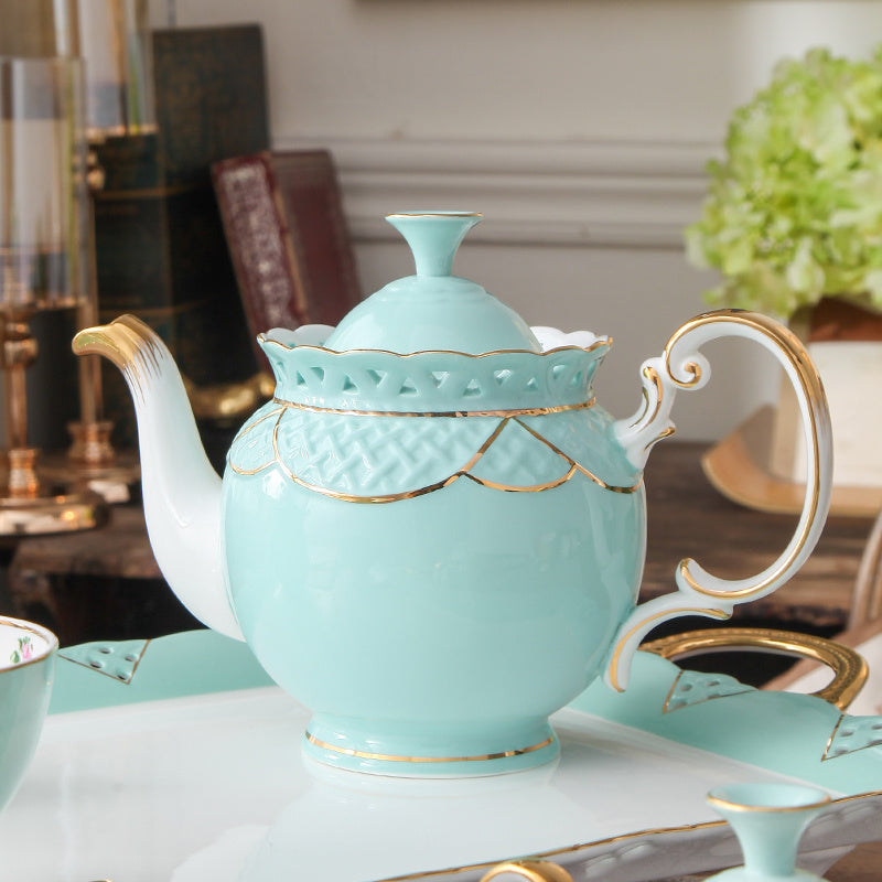 Ceramic  Luxury Bone China Flower Tea Pot