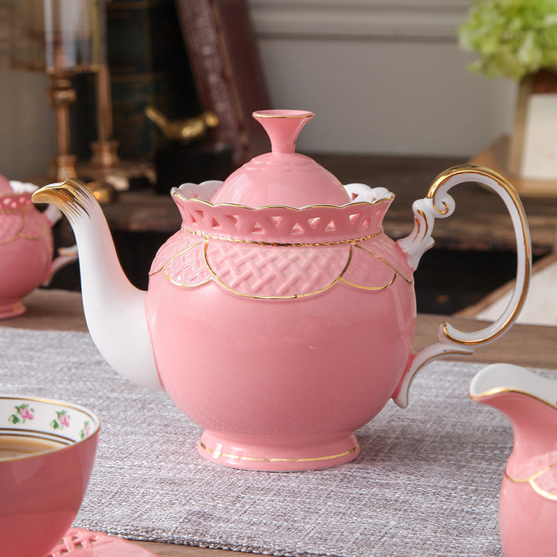 Ceramic  Luxury Bone China Flower Tea Pot
