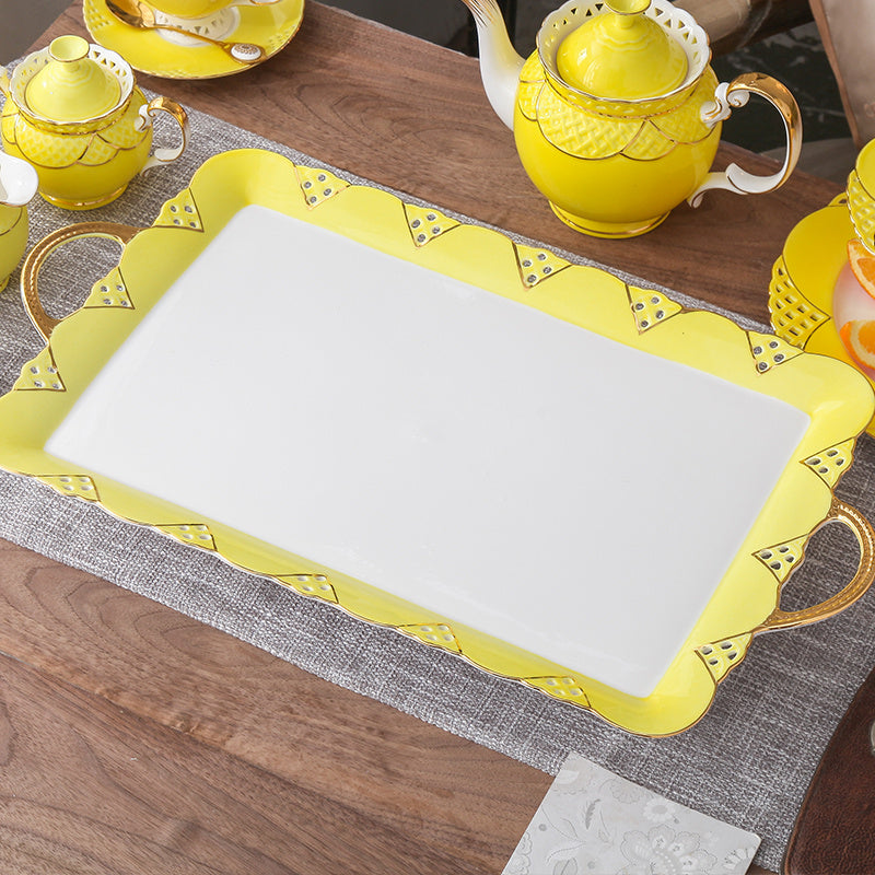 Ceramic  Luxury Bone China Flower Tray