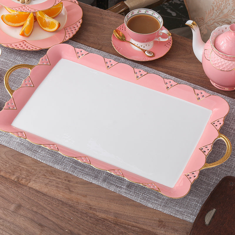Ceramic  Luxury Bone China Flower Tray
