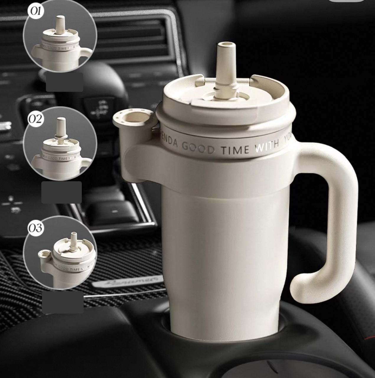 Vanow thermos cup large capacity water cup female high value ceramic liner 2025 new straw ice cup