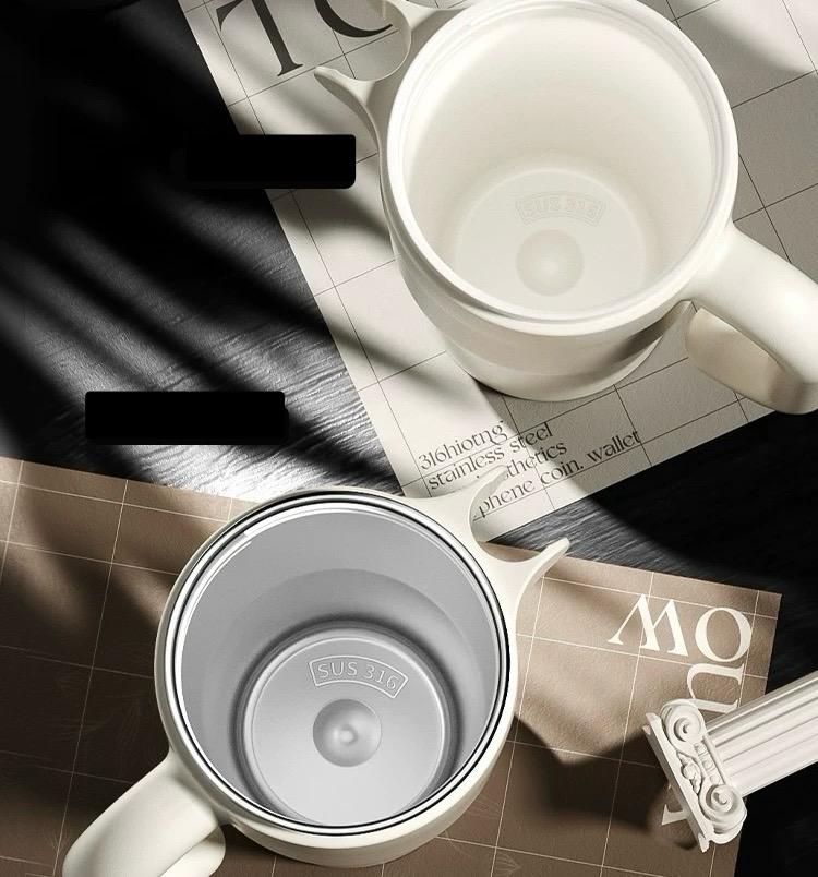 Vanow thermos cup large capacity water cup female high value ceramic liner 2025 new straw ice cup