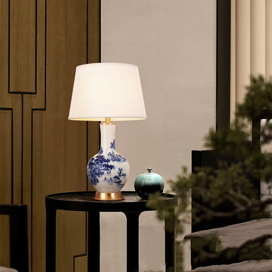 Pine Blue And White Porcelain Table Lamp