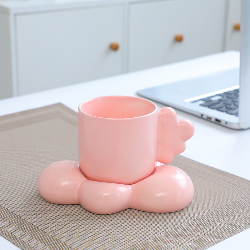 Cloud Ceramic Coffee Cups And Saucers