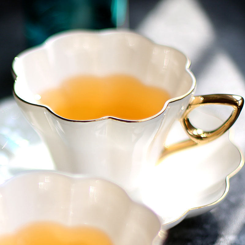 High-end Gold Ceramic Black Tea Cup | Coffee Cup And Saucer Set