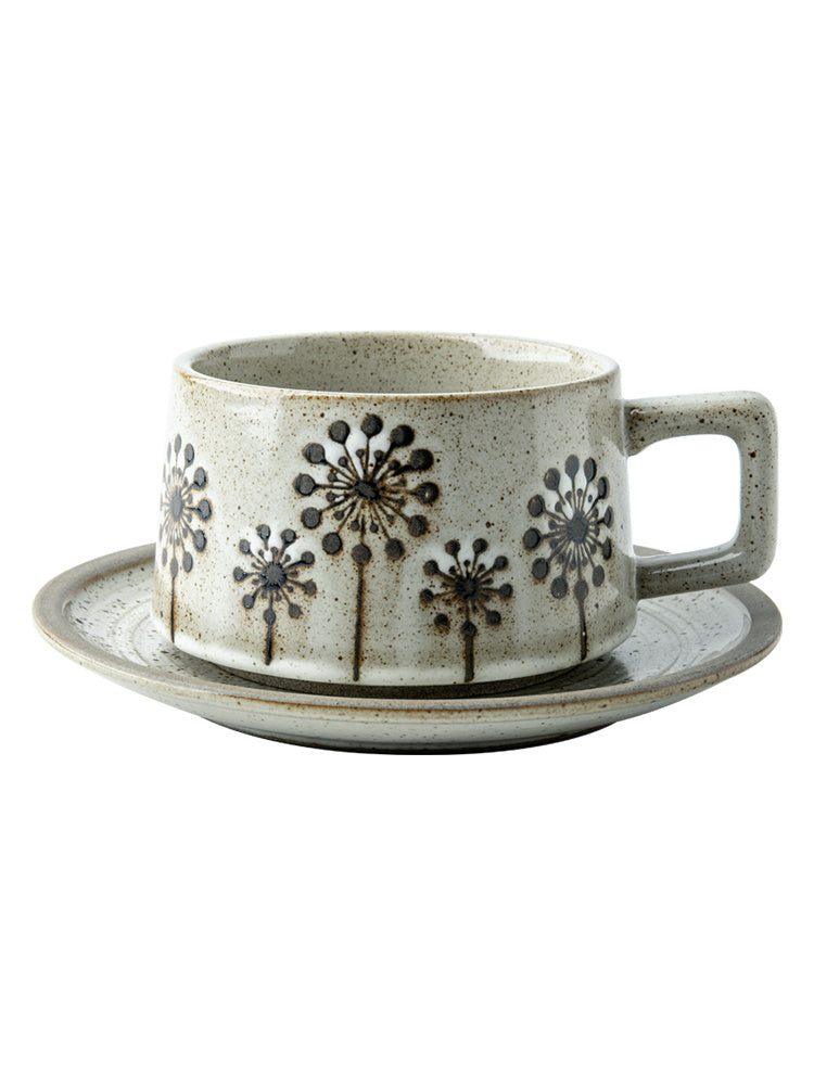 Japanese Coarse Pottery Coffee Cup Set