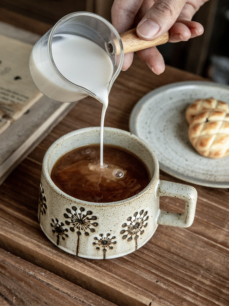 Japanese Coarse Pottery Coffee Cup Set