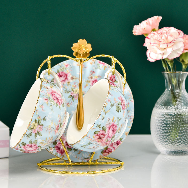 Vintage Floral Coffee Ceramic Tea Cup Set
