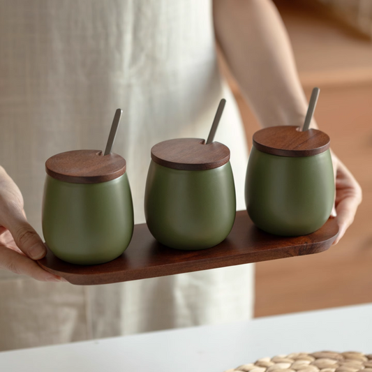 Nordic Ceramic Seasoning Jar Set - Kitchen Salt Shaker